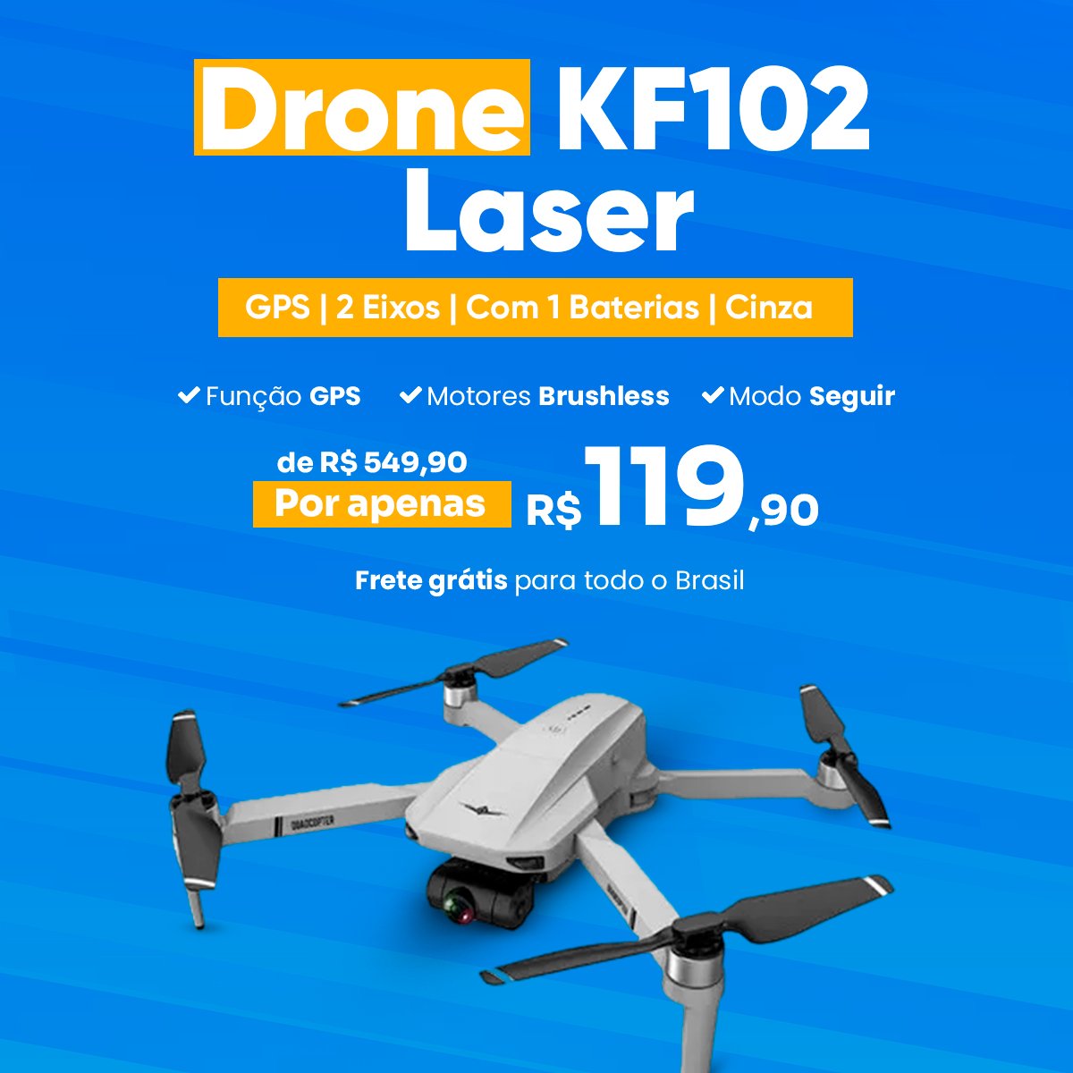 Drone KF102 Laser + Maleta de brinde