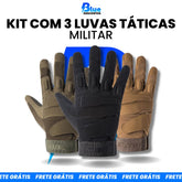 Kit com 3 luvas táticas